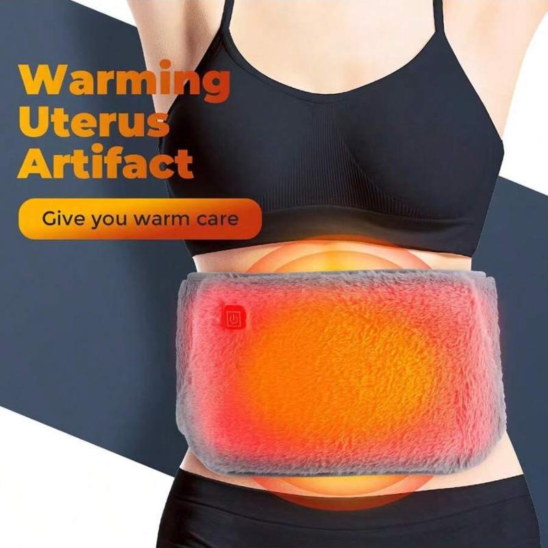 USB Powered Heating Waist Belt, Heating Pad With Hand Pockets, Electric Heated Waist Belt For Period Cramps Body Joints Pain, Three - Level Temperature Control, Grey