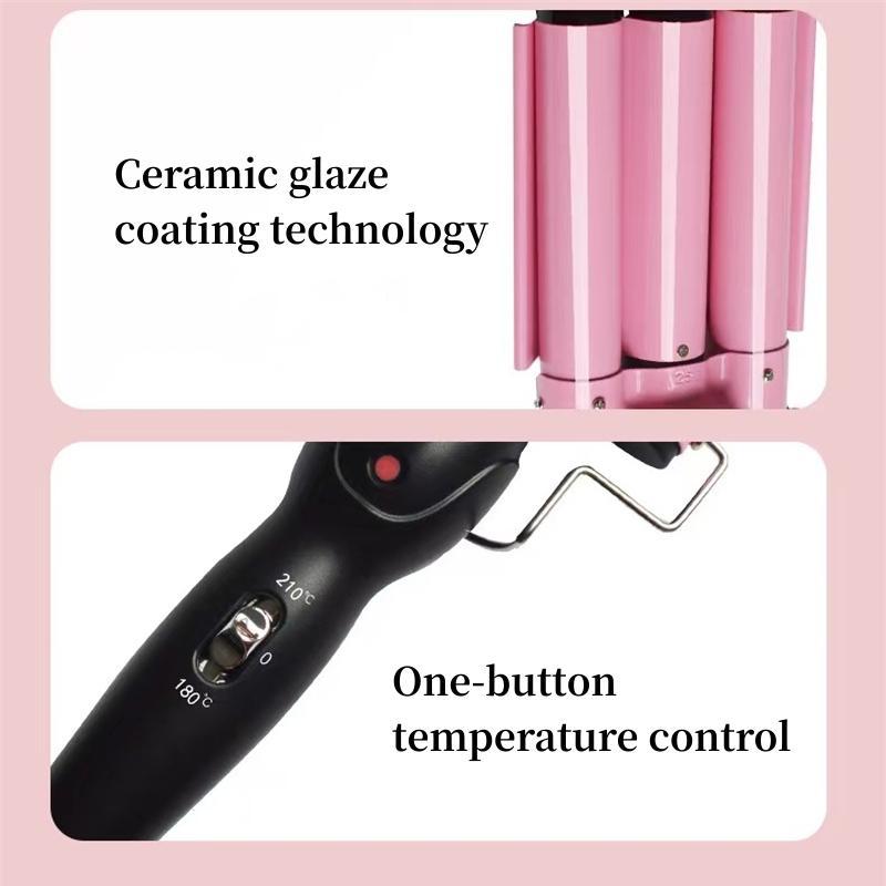 25mm Hair Curler, 1 Count Portable Hair Curling Iron with Heat Resistant Gloves, Hair Styling Tool for Home & Salon Use