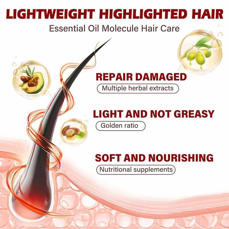 Hair Vitamin Serum Capsule, Hair Serum, No Rinse Anti Frizz Conditioner with Argan Macadamia Avocado Oils, Vitamins A, C, E & Pro B5